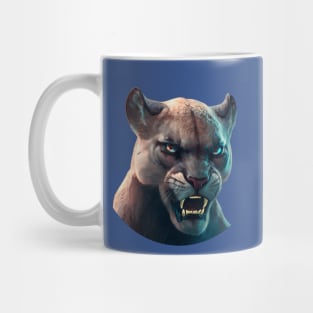 Angry Cougar Head Mug